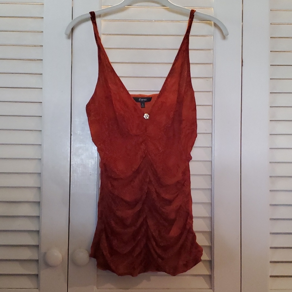 Vintage Express burnt orange snake tanktop